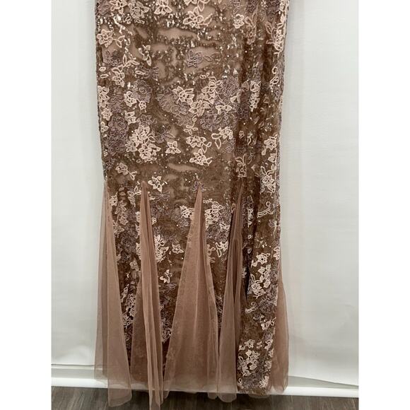 NWT Alex Evenings Womens Rose Gold Cap Sleeve Embroidered Fit and Flare Dress 14 - Picture 7 of 15